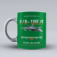Thumbnail for F A-18E F Buddy Tanker design on green ceramic mug, double-side print
