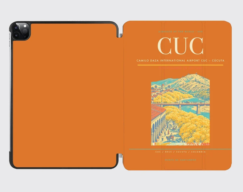 Camilo Daza International Airport (CUC) design on orange ipad tablet case