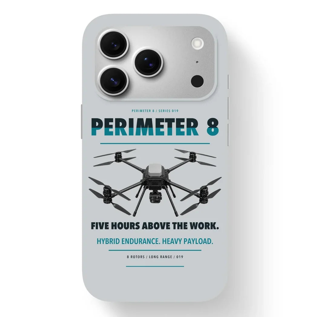 Skyfront Perimeter 8 Case design on light gray iphone case