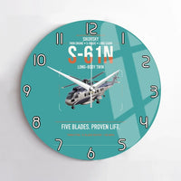 Thumbnail for Sikorsky S-61N design on turquoise no frame wall clock