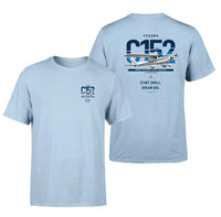 Thumbnail for Cessna 152 design on light blue t-shirt, double-side print
