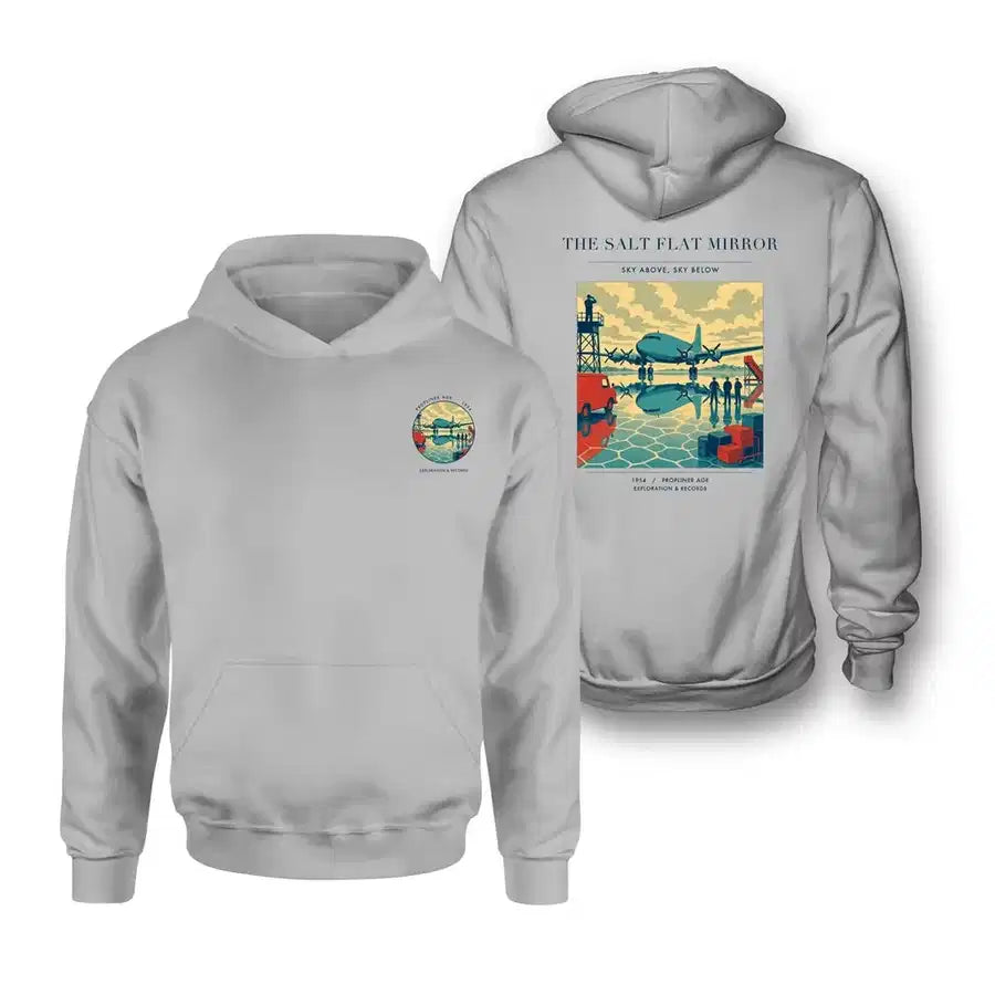 VINTAGE G4333 - The Salt Flat Mirror - Double-Side Hoodie design on lightgray double side