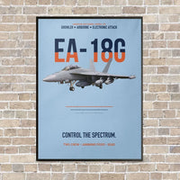 Thumbnail for EA-18G Growler Control The Spectrum vertical canvas print - framed - light blue background