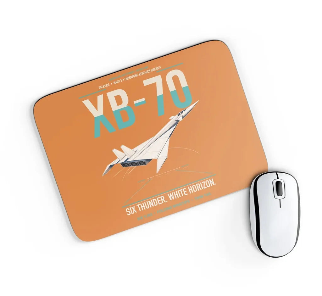 XB-70A Valkyrie design on orange rectangle mouse pad