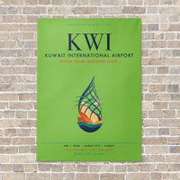 Thumbnail for Kuwait International Airport KWI vertical canvas print - no frame - light green background