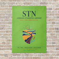 Thumbnail for London Stansted Airport STN vertical canvas print - no frame - light green background