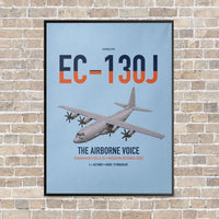 Thumbnail for EC-130J Commando Solo III vertical canvas print - framed - light blue background