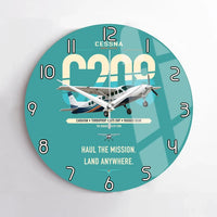 Thumbnail for Cessna 208 Caravan design on turquoise no frame wall clock