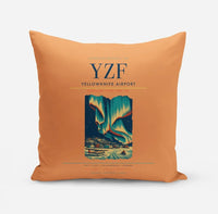 Thumbnail for Yellowknife Airport (YZF) design on orange pillow