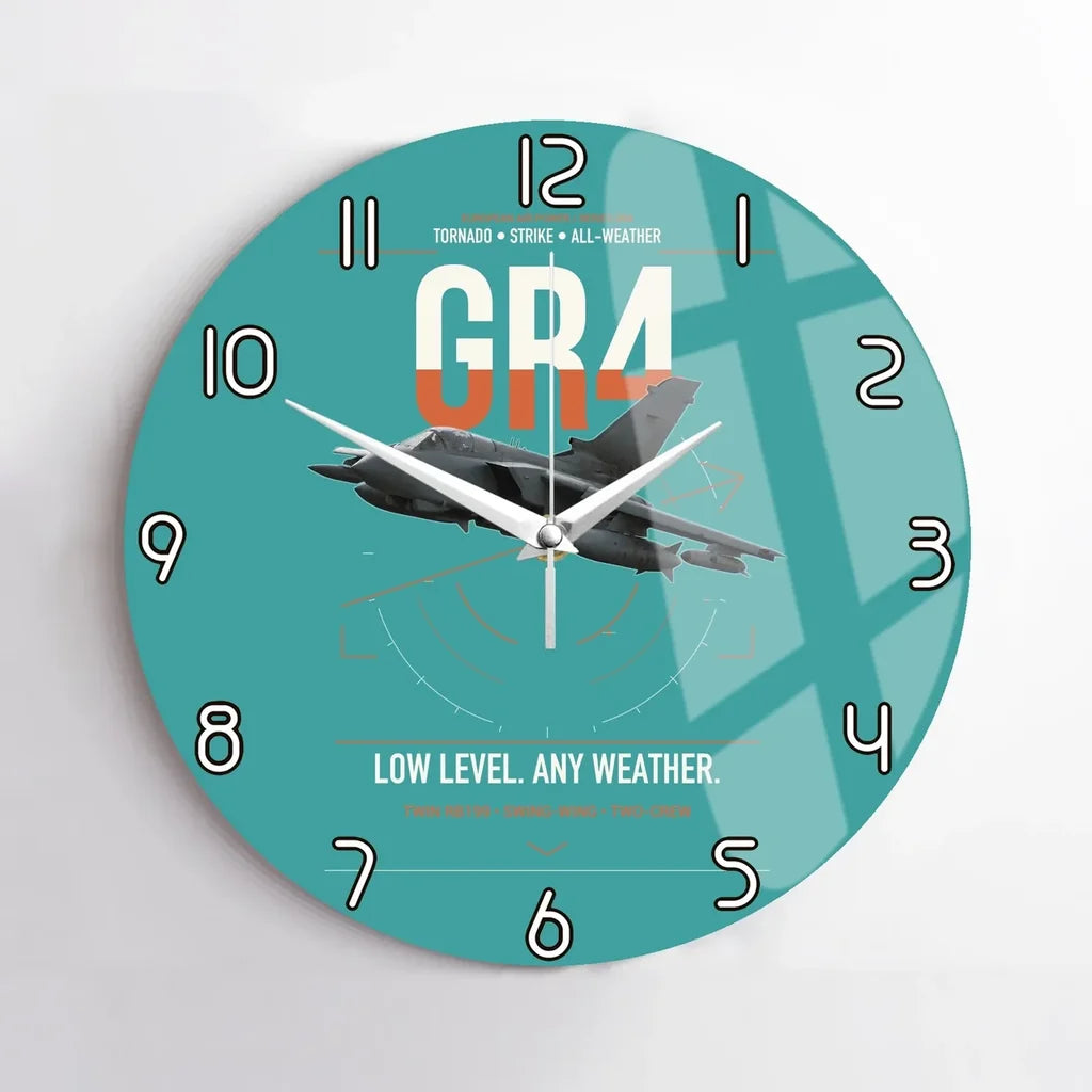 Panavia Tornado GR4 design on turquoise no frame wall clock