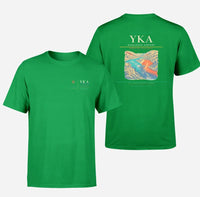 Thumbnail for Kamloops Airport (YKA) design printed on green double-side t-shirt