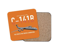 Thumbnail for C-141B Starlifter design on orange 1 piece coaster
