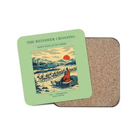 Thumbnail for The Reindeer Crossing - Designed Coasters design on light green 1-piece