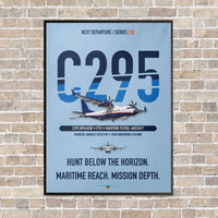 Thumbnail for Airbus C295 MPA/ASW vertical canvas print - framed - light blue background