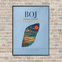 Thumbnail for Burgas Airport BOJ - Canvas Framed - Light Blue