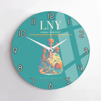Thumbnail for Lanai Airport (LNY) design on turquoise no frame wall clock