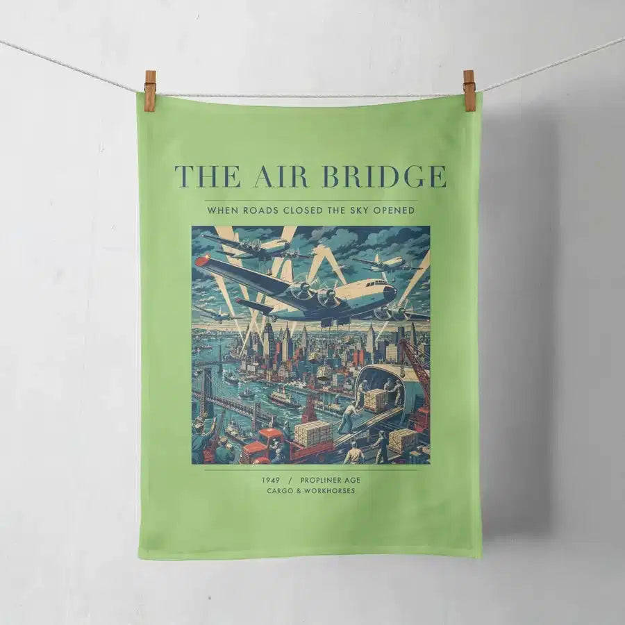 VINTAGE G4099 - The Air Bridge - Designed Towels design on lightgreen