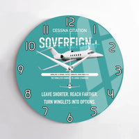 Thumbnail for Cessna Citation Sovereign+ design on turquoise no frame wall clock