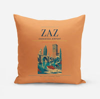 Thumbnail for Zaragoza Airport (ZAZ) design on orange pillow