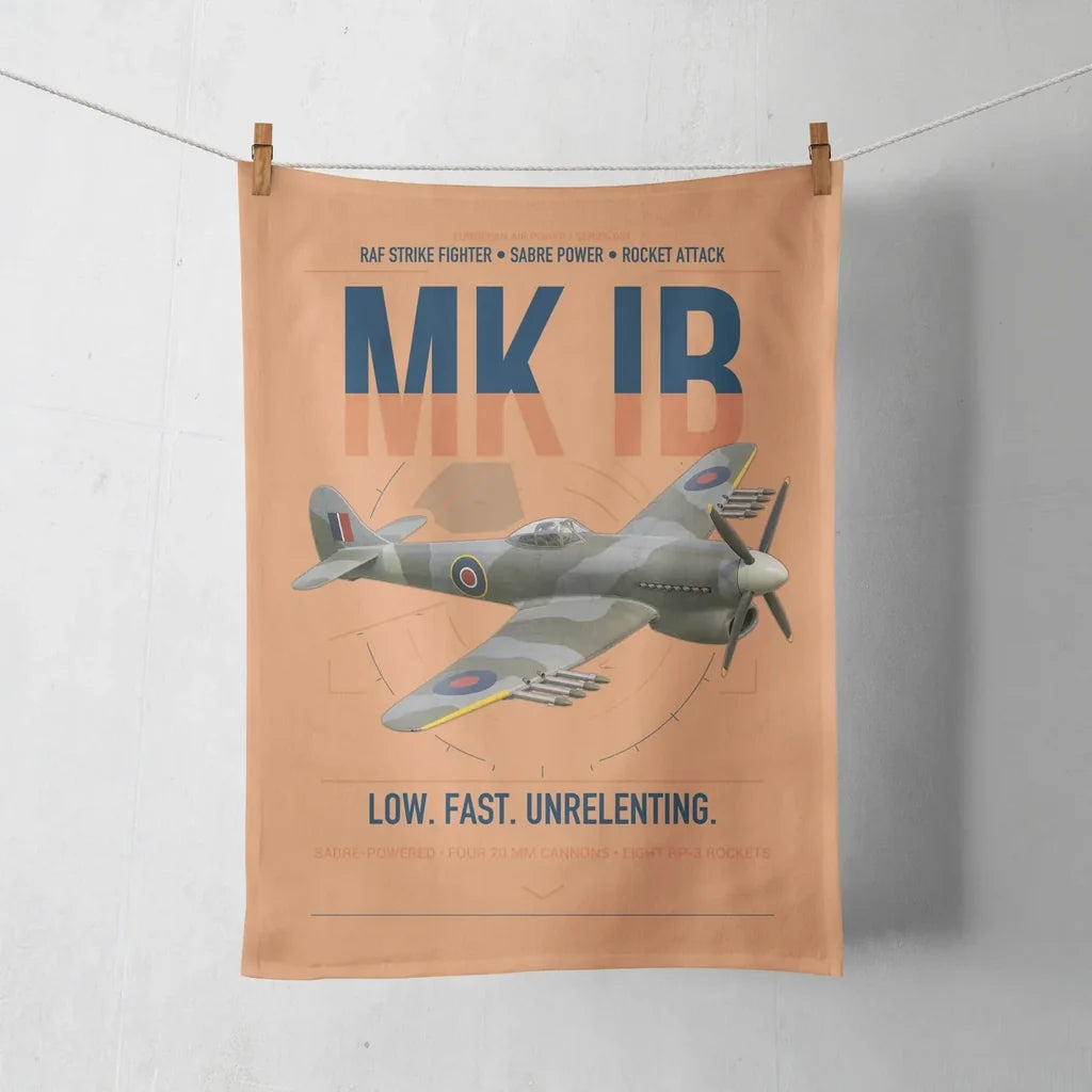 Hawker Typhoon Mk IB design on orange towel