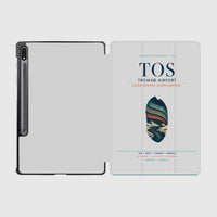 Thumbnail for Tromsø Airport (TOS) design on light gray samsung tablet tablet case
