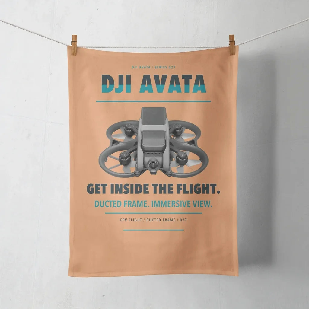 DJI Avata design on orange towel