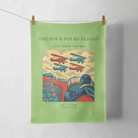 Thumbnail for VINTAGE G4444 - The Four Fours Flight - Designed Towels design on lightgreen
