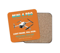 Thumbnail for DJI Mini 4 Pro design on orange 1 piece coaster