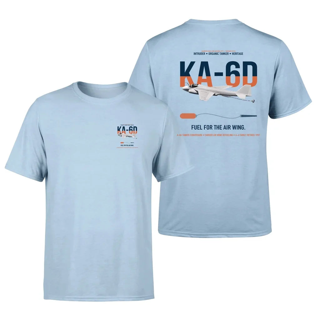 KA-6D Intruder design on light blue double-side t-shirt, double-side print
