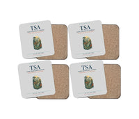 Thumbnail for Taipei Songshan Airport (TSA) design on light gray 4 pieces set coaster