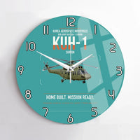 Thumbnail for Korea Aerospace Industries KUH-1 Surion design on turquoise no frame wall clock