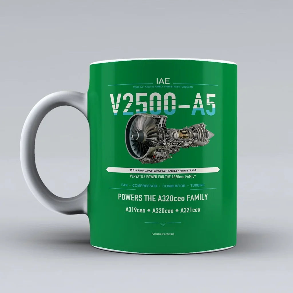 Mug design on green v2500 a5