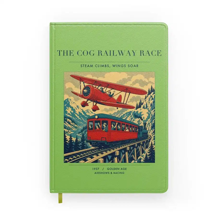 VINTAGE G4347 - The Cog Railway Race - Designed Notebooks design on lightgreen