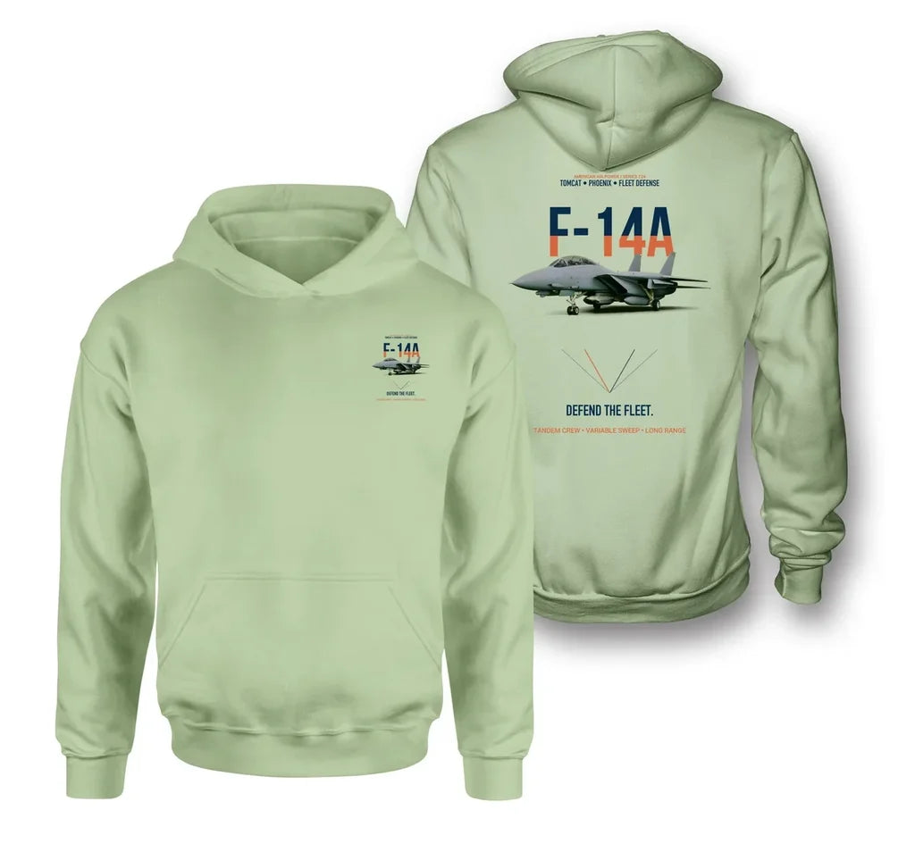 F-14A TOMCAT design on light green hoodie