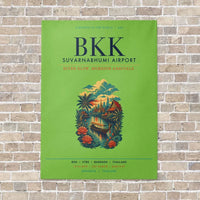 Thumbnail for Suvarnabhumi Airport Bangkok BKK vertical canvas print - no frame - light green background