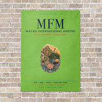 Thumbnail for Macau International Airport MFM vertical canvas print - no frame - light green background