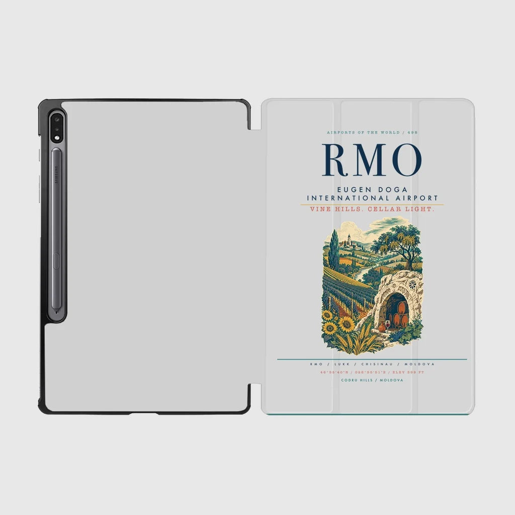 Chisinau Eugen Doga International Airport (RMO) design on light gray samsung tablet tablet case