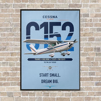 Thumbnail for Cessna 152 vertical canvas print - framed - light blue background