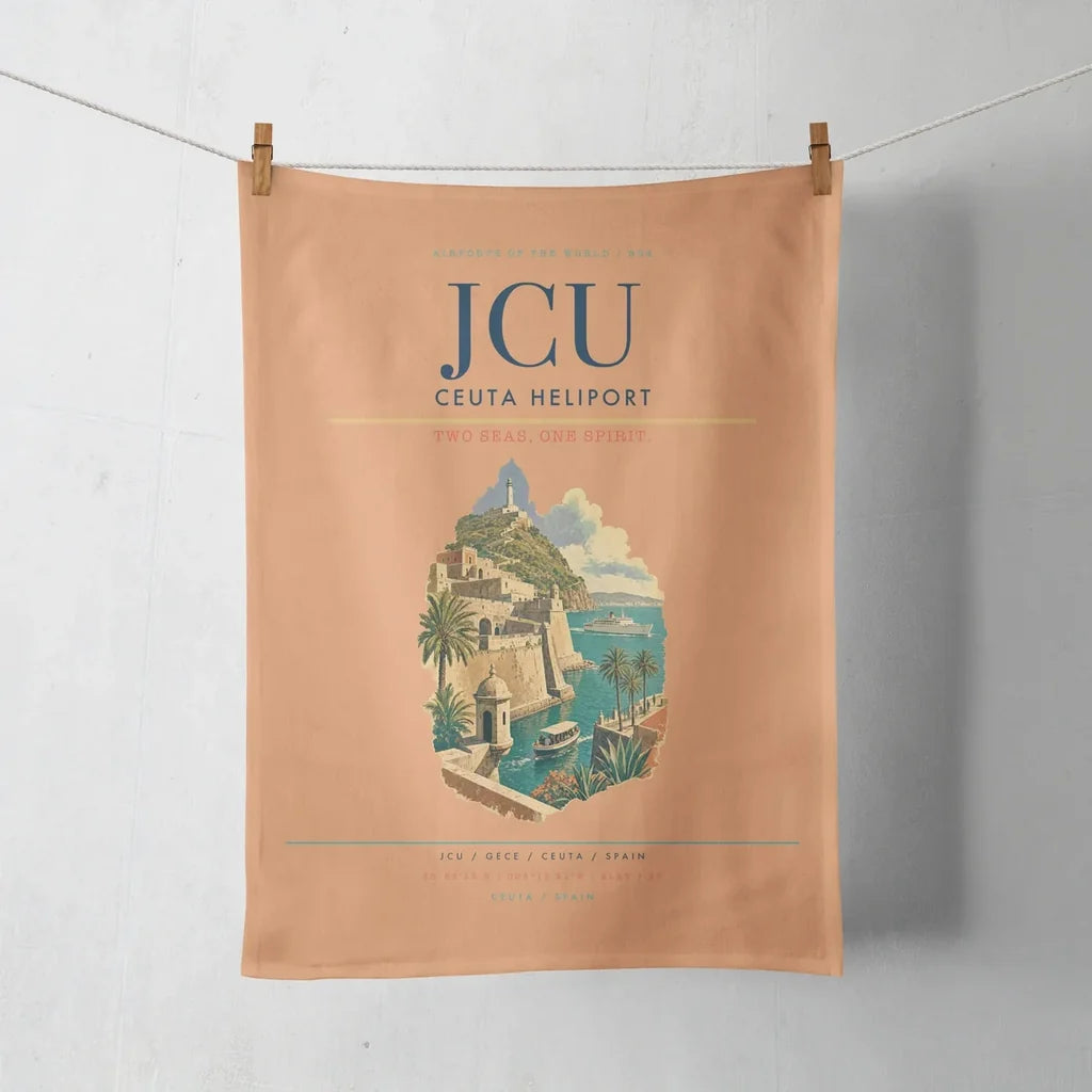 Ceuta Heliport (JCU) design on orange towel