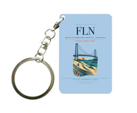 Thumbnail for Hercilio Luz International Airport (FLN) design on light blue key chain