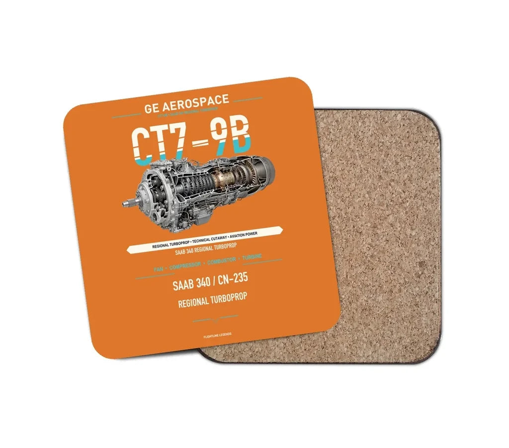 CT7-9B design on orange 1 piece coaster