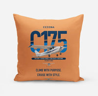 Thumbnail for Cessna 175 Skylark design on orange pillow