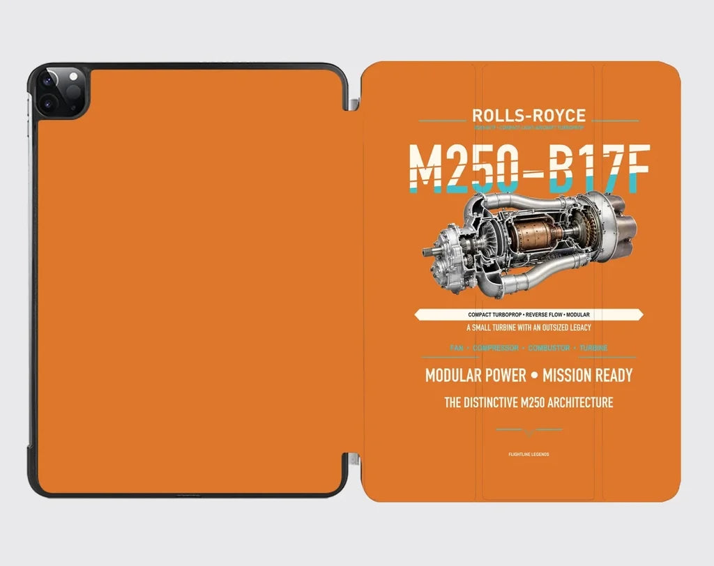 M250-B17F design on orange ipad tablet case