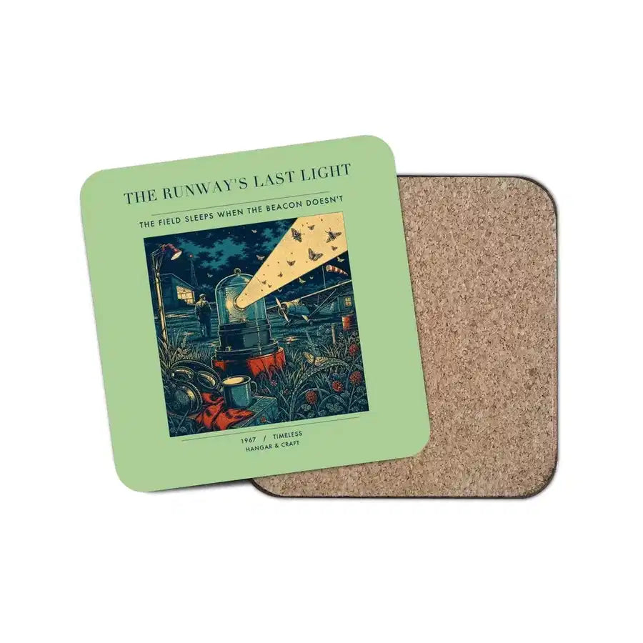 The Runway's Last Light - Designed Coasters design on light green 1-piece