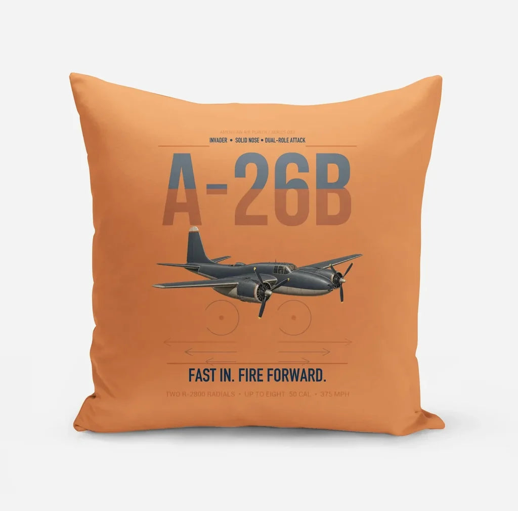 A-26B Invader design on orange pillow