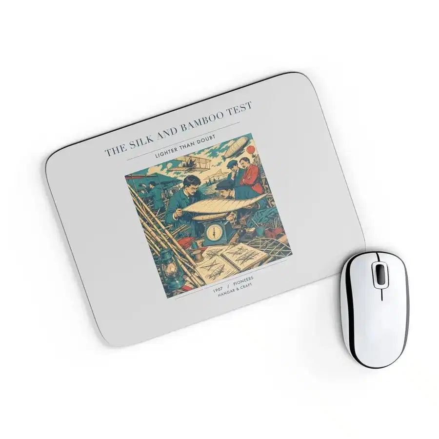 VINTAGE G4326 - The Silk And Bamboo Test - Designed Mouse Pads design on lightgray rectangle