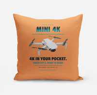 Thumbnail for DJI Mini 4K design on orange pillow