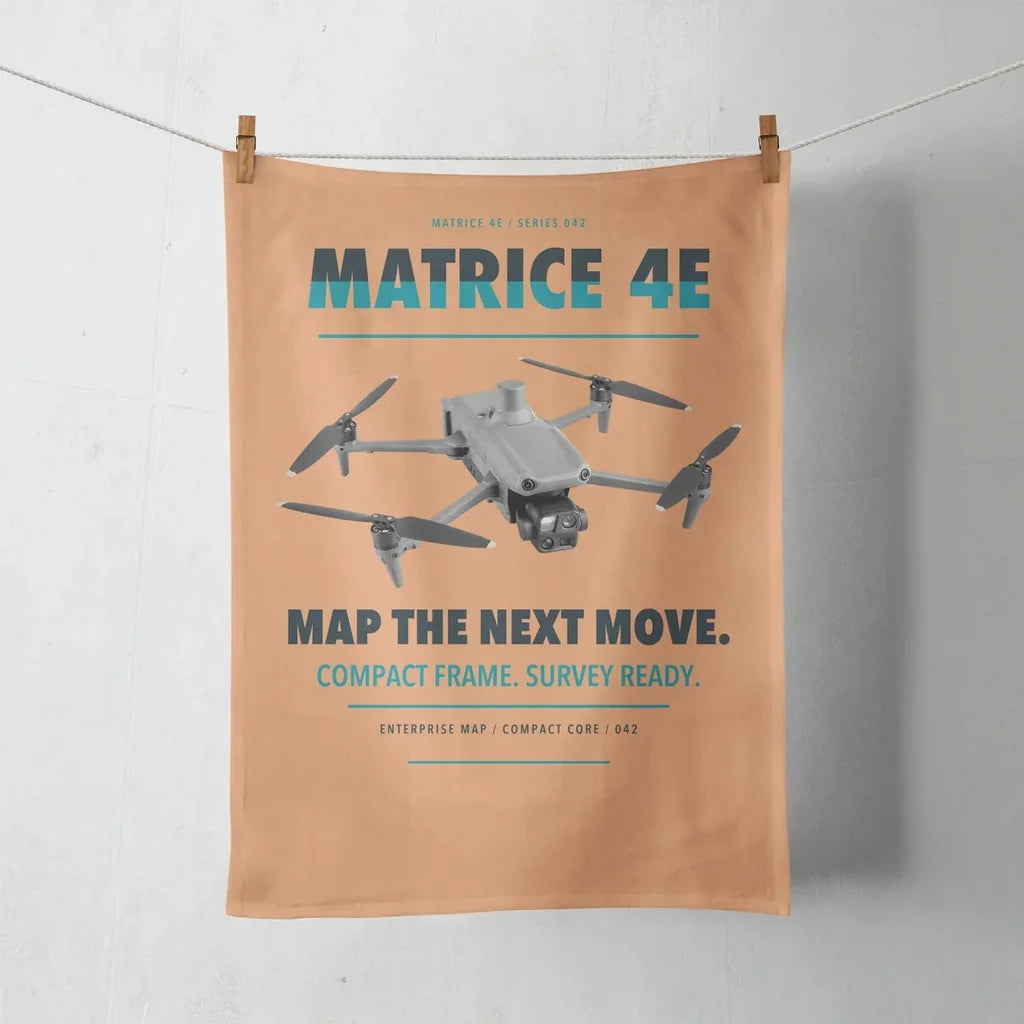 DJI Matrice 4E design on orange towel