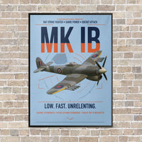 Thumbnail for Hawker Typhoon Mk IB vertical canvas print - framed - light blue background