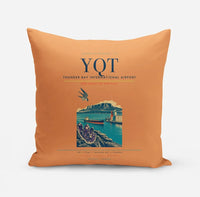 Thumbnail for Thunder Bay International Airport (YQT) design on orange pillow